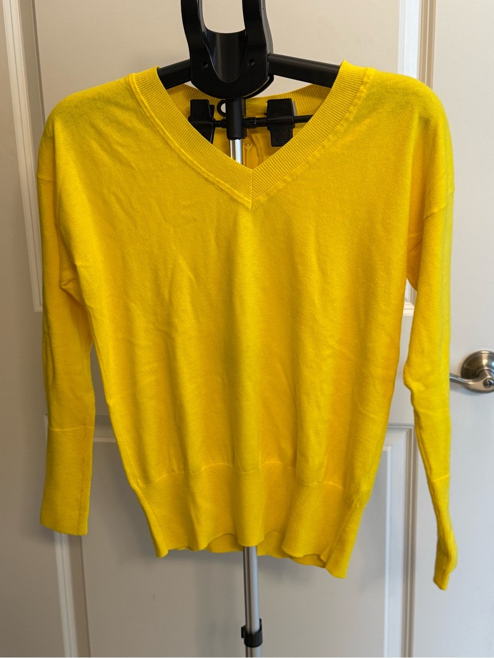 CAbi Bright Yellow V-Neck Sweater